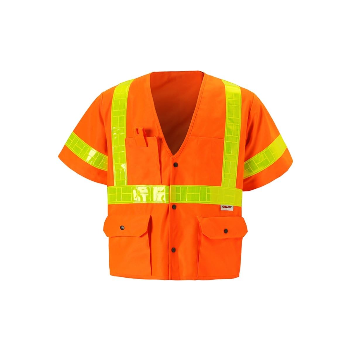 2W International S8138C-3 2XL Class 3 Zipper Front Oralite High-Viz Vest Orange - 2XL
