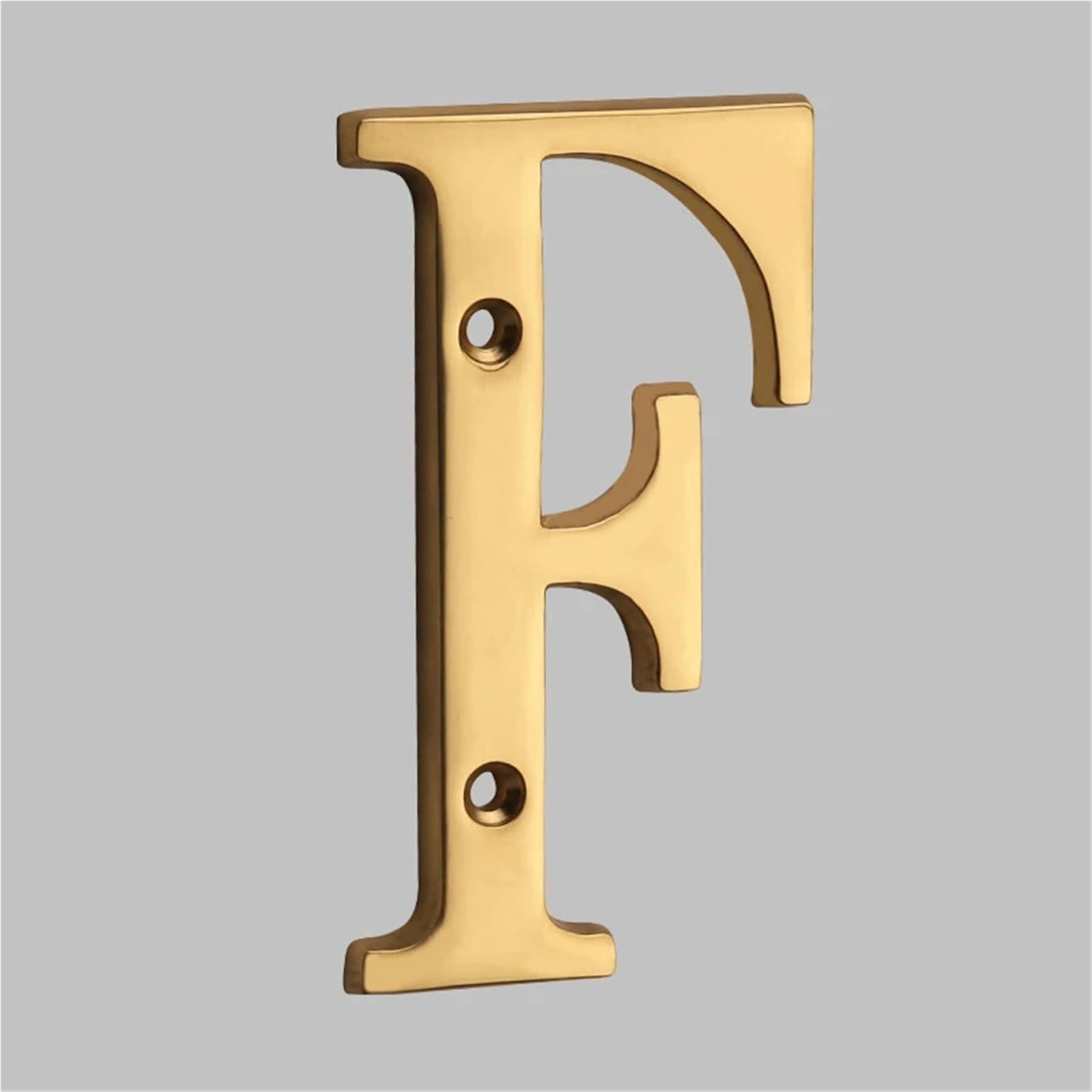 4 inch Modern Metal House Numbers with Screws Golden Brass Door Number 3D Address Numbers Mailbox Address Sign for Outside House Apartment Yard Post Street Garden(F)