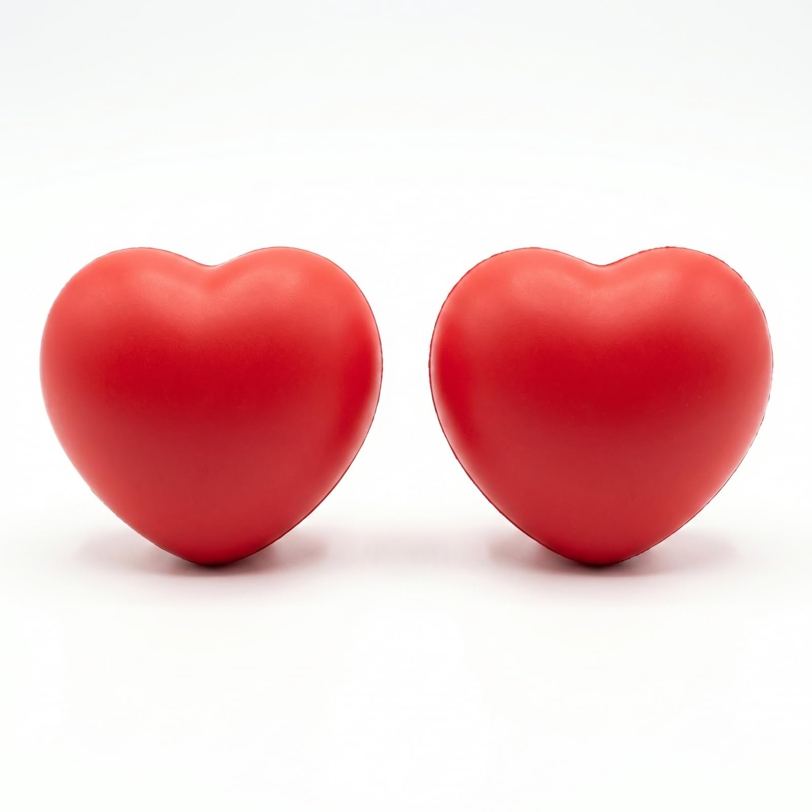 Merzio 2 Pcs Heart Shaped Stress Balls, Hand Exercise Ball for Grip Strengthening, Soft Foam Squeeze Ball for Hand Therapy, Arthritis Relief, Anxiety & Physiotherapy (Red)
