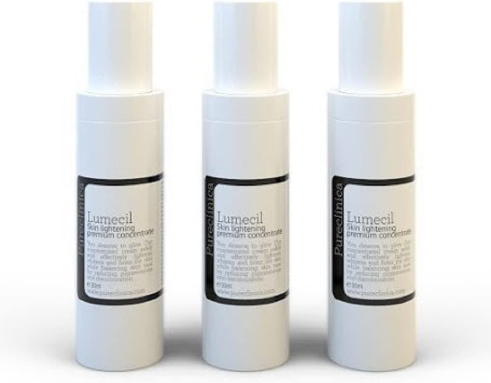 Lumecil Skin Lightening Concentrate - 3 Bottles. from Brown to White the Most Intensive Skin whitening Solution. an Extra Strength Version of the No.1 Rated Skin Lighting Cream