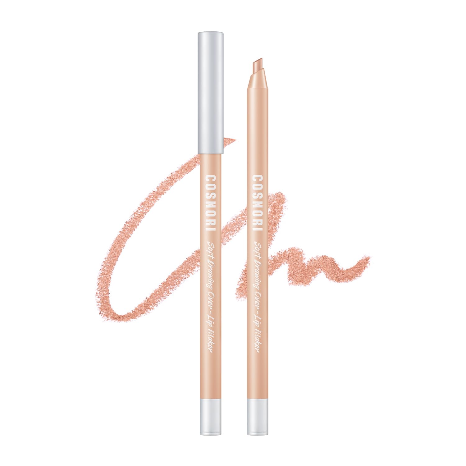 COSNORISoft Drawing Overlip Maker - Long-Lasting Creamy Lip Liner, Easy-Blend, Multi-Use,Vegan Lip Pencil (05 NUDY BEIGE)