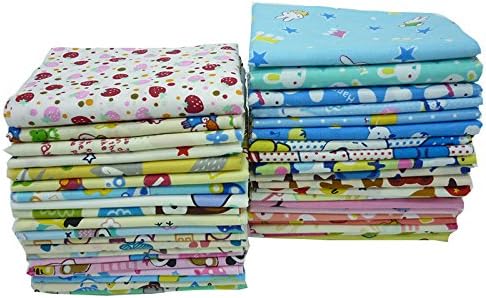 40pcs 15.7" x 19.7" Cartoon Printed Cotton Fabric,Baby Kids Bedding Fabric Textile for DIY,Patchwork,Quilting,Sewing