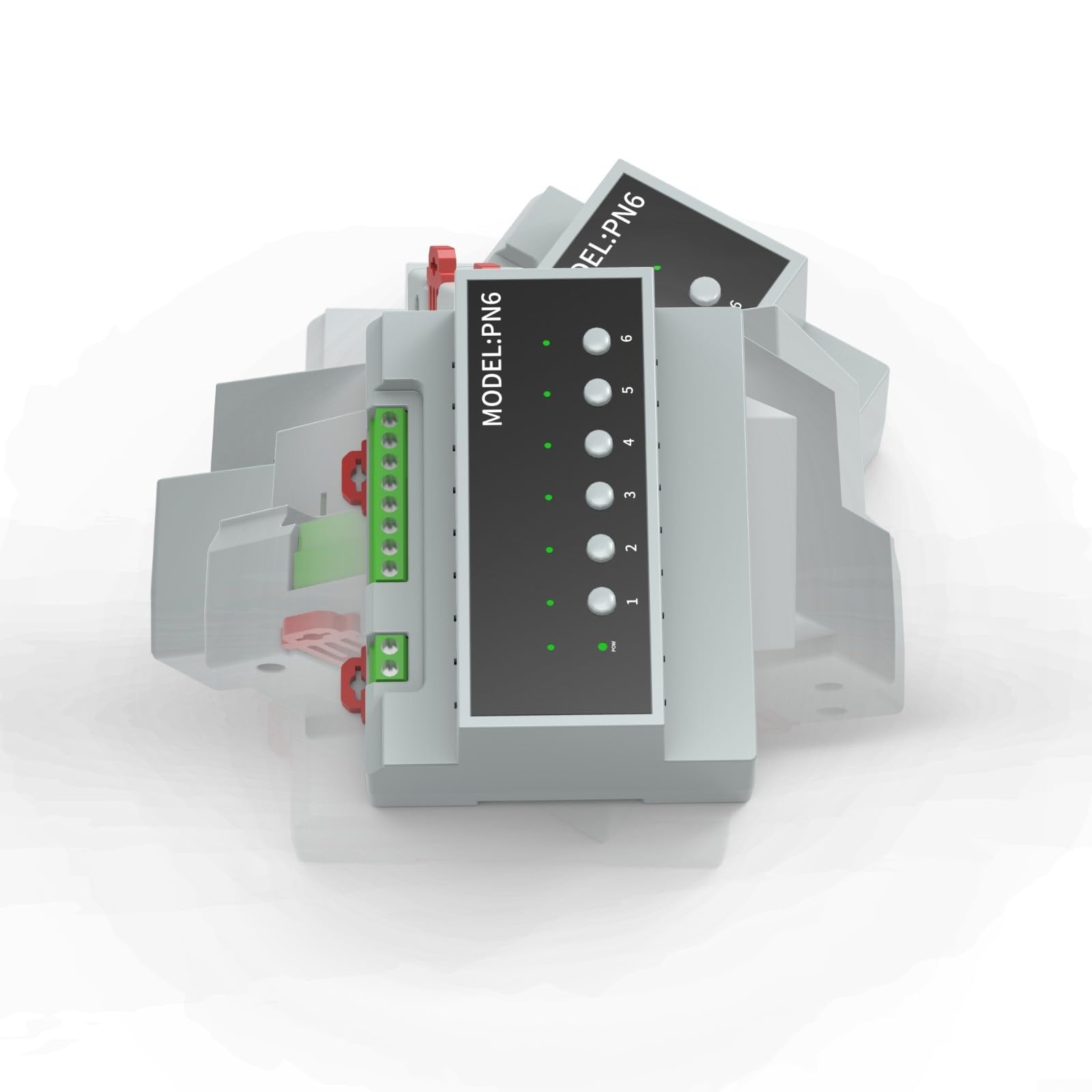 Confezione da 1 modulo interruttore relè a 6 canali 16A per Tuya Smart per ZIGBEE Telecomando WiFi con indicatori LED e pulsanti manuali ABS grigio Home Automation (per zig-bee in)