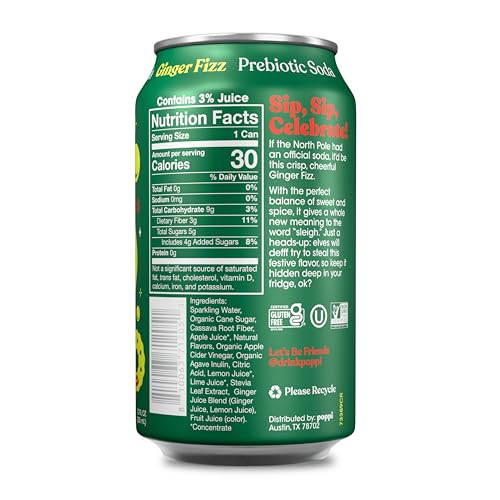 Image of Poppi Prebiotic Soda, Ginger Fizz, 12 Oz, 12 Pack