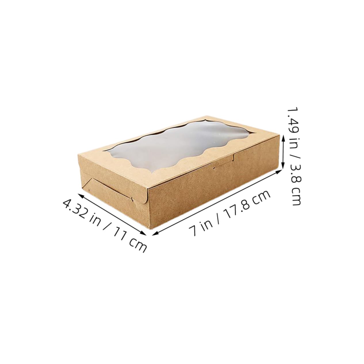 GANAZONO 20Pcs Paper Cake Boxes with Window for Showcasing Pastries Cookies Desserts Sturdy Packaging for Bakery Treats for Events