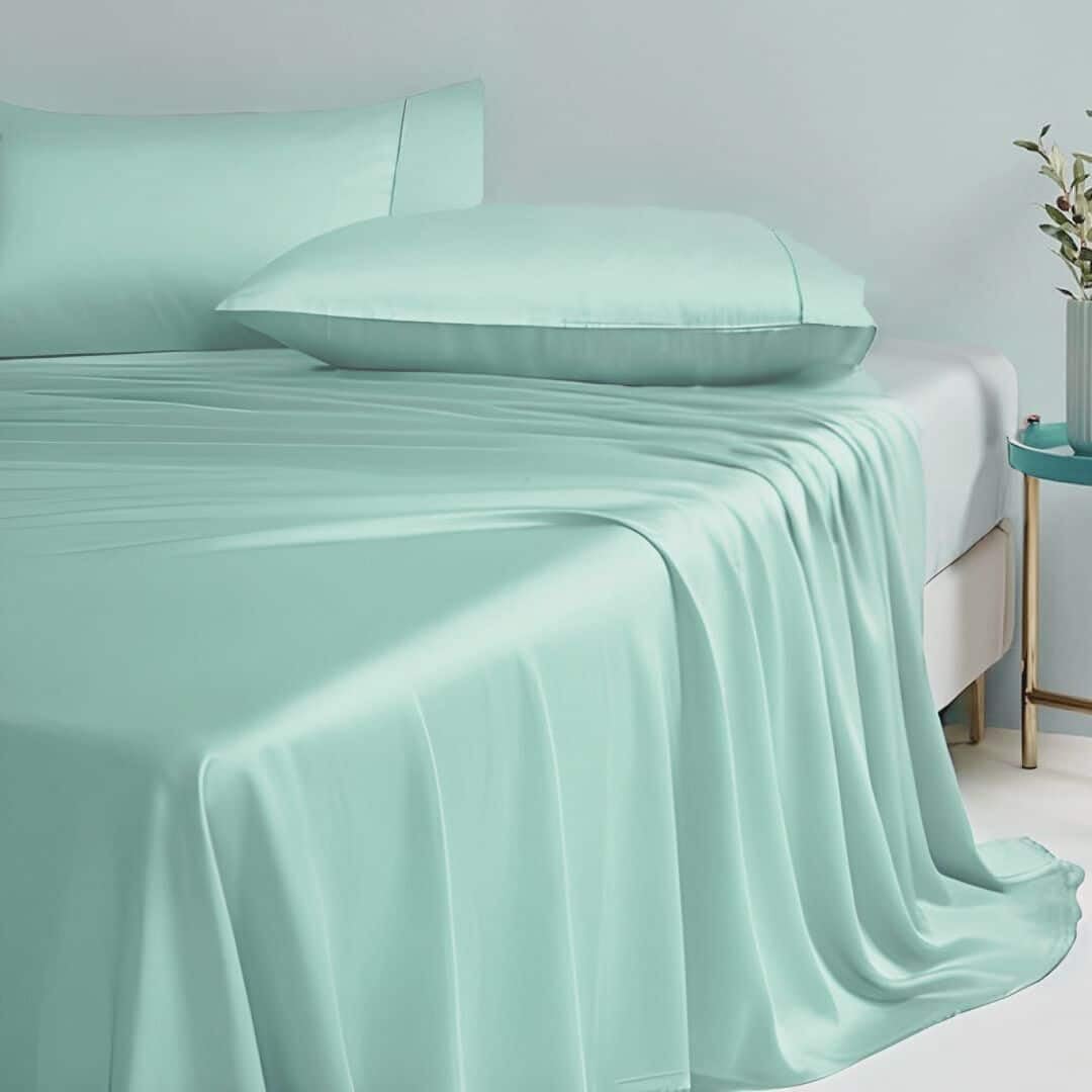 Set di 2 federe Lyocell 300 Fili Dolcevita - Blu Petrolio - quadrate 65 x 65