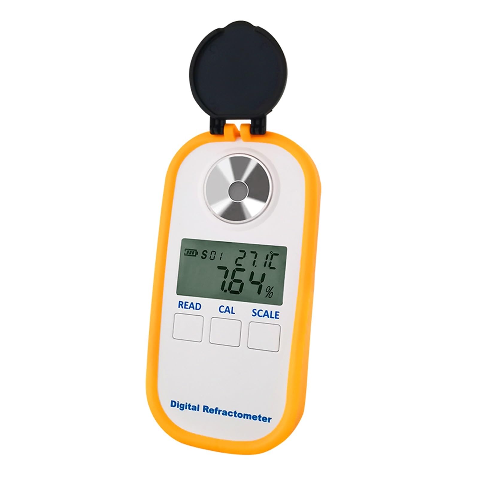 Refraktometer Handgeraet, 0–94% digitales Refraktometer, Honig-Zucker-Messgerät, Brix-Messgerät, Tester, Fruchtsaft-Getränke-Zuckergehalt-Tester, Messgerät