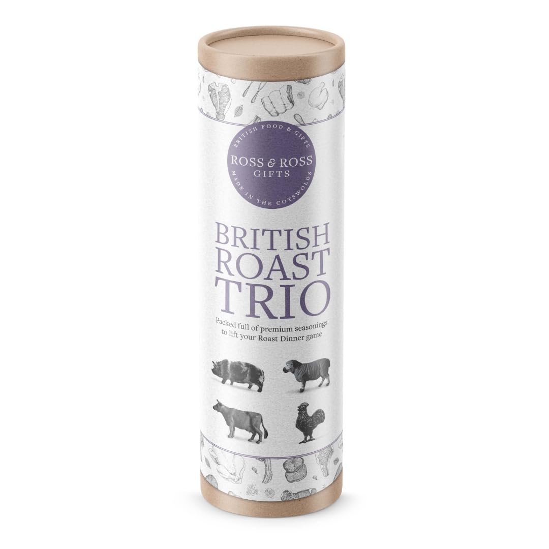 Ross & Ross Gifts - British Roast Trio Tube, Containing Roast Lamb Rub, 50g, Roast Chicken Rub, 50g and Roast Beef Rub, 50g