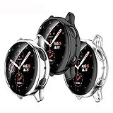 [3 Pack] Samsung Galaxy Watch Active 2 40mm Screen Protector Case,JZK Soft Slim TPU All Around Protective Shell Anti-Scratch Case Bumper Cover Case for Samsung Galaxy Active 2 40mm Accessories