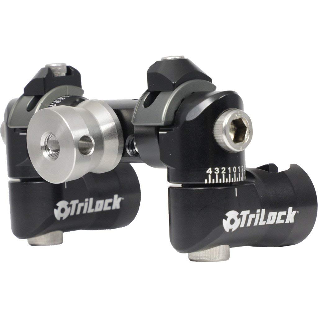 Axcel TriLock Adjustable V-Bar Mount (with Eyebolt) - Includes 2 Side Rod CenterLock Quick Disconnects - Black
