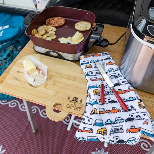 Camco Life is Better at The Campingplatz RV-Geschirrtuch-Set – perfekt zum Trocknen von Händen und Geschirr – enthält EIN Set von (2) Handtüchern – 68 x 40 cm (53301)