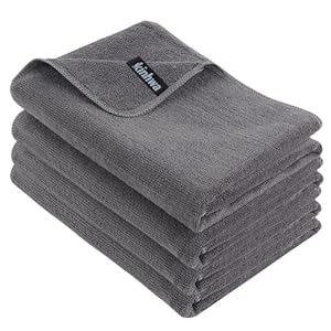 KinHwa Set van 4 microvezel handdoeken (50 x 100 cm), zacht, sterk absorberend en sneldrogende handdoeken (grijs)