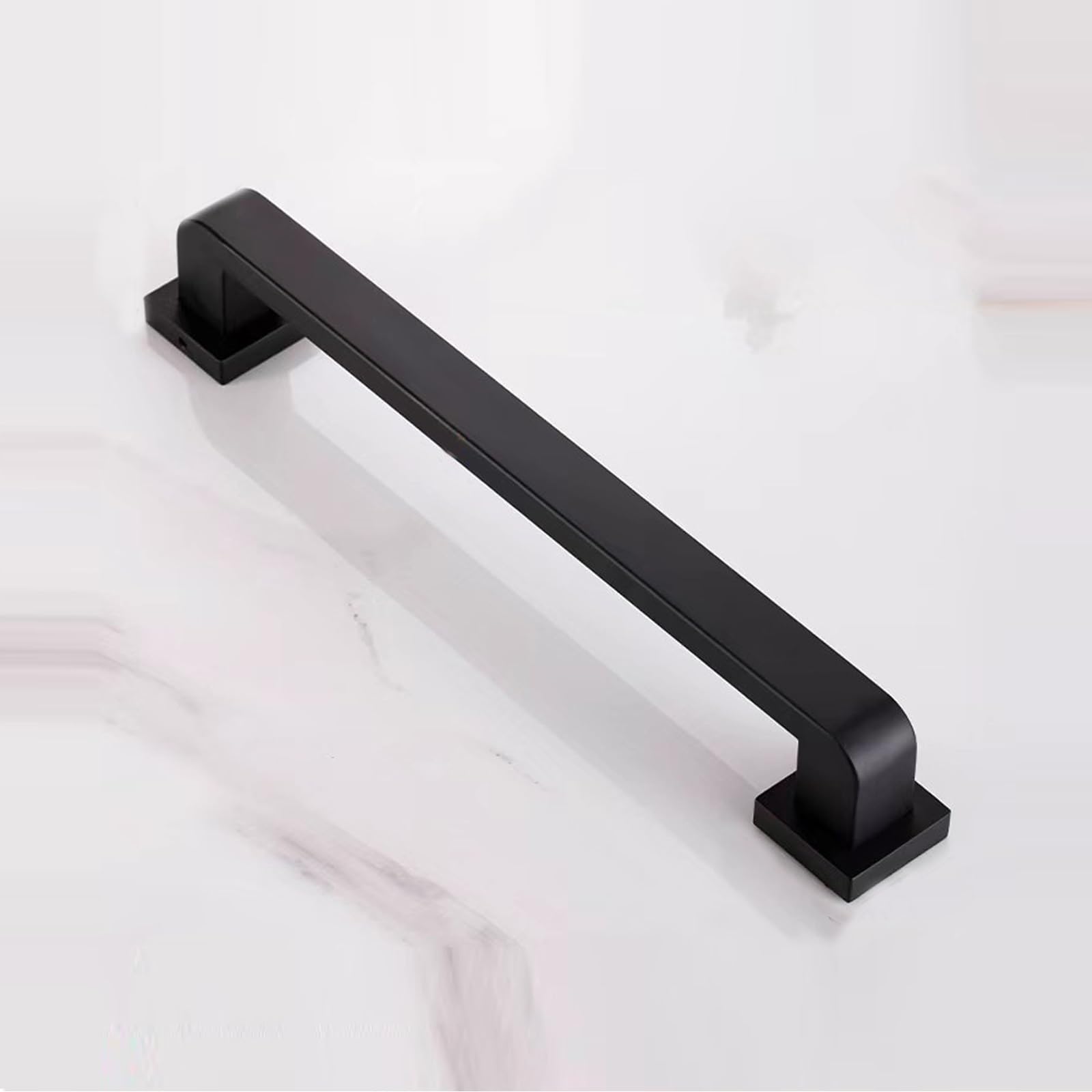 Barras de Apoyo para Ducha, asideros para Personas Mayores, Acero Inoxidable, Ganchos para Albornoces, Laterales para Inodoro, armarios de baño (Negro, 80 cm/31 Pulgadas)