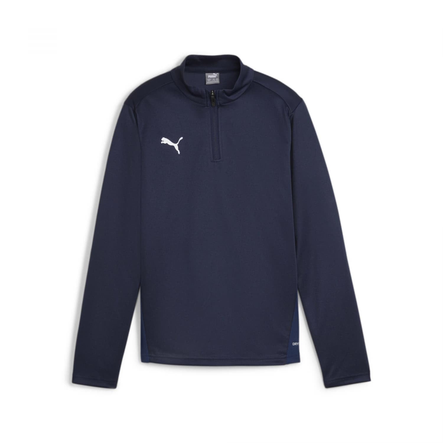 PUMA Unisex Teamgoal Training 1/4 Zip Slim Fit Top, Puma Navy-puma White-Persian Blue, 128 EU