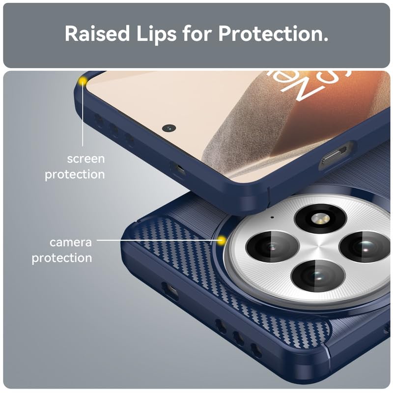 Image of NPRC Hybrid Ultra Slim Protective Case TPU Non-Slip Carbon Fiber Texture Shockproof Case Cover for Oneplus 13 - Blue