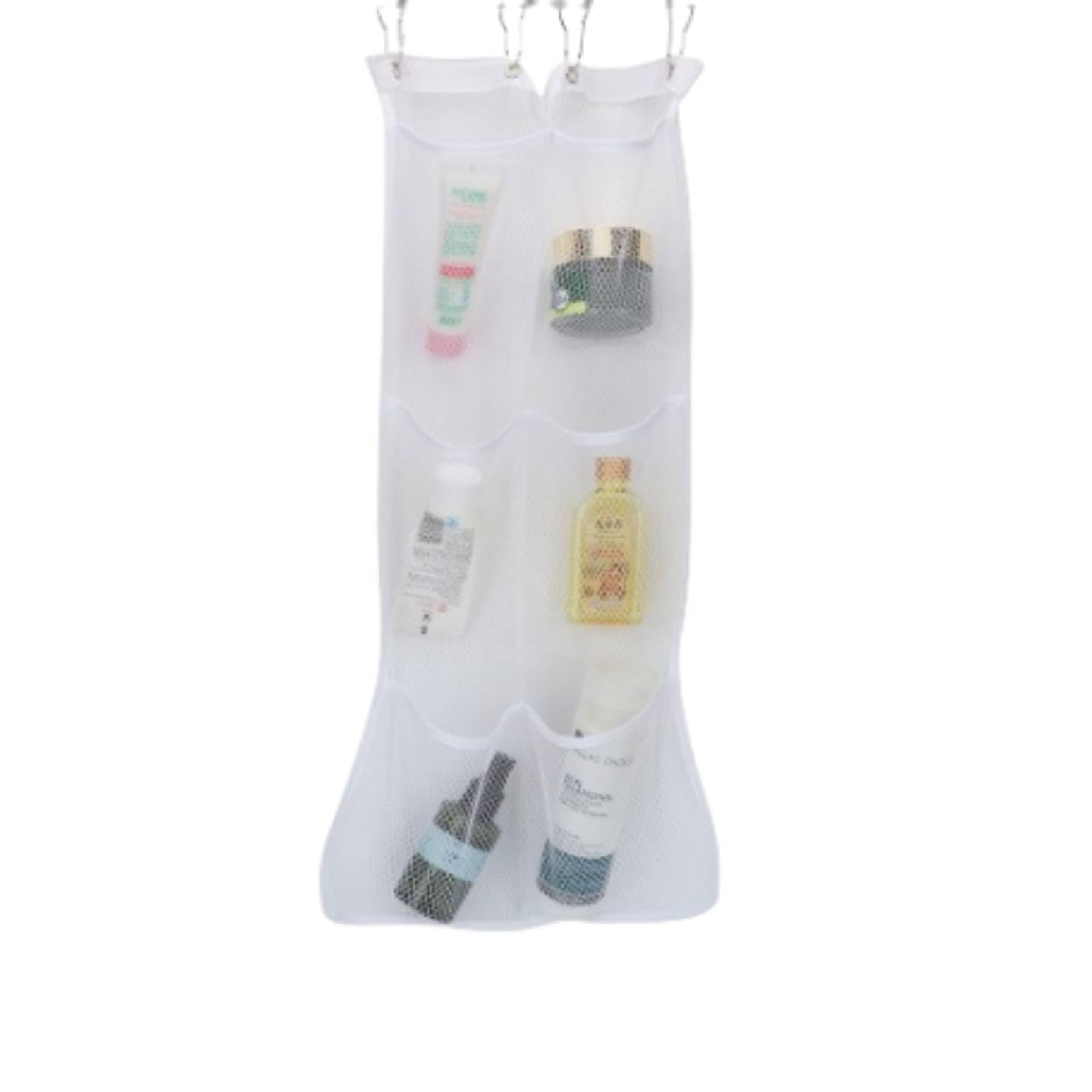 Gsycle 2PCS Mesh Shower Caddy Hanging Mesh Shower Organizer Hanging Bathtub Organizers and Storage with 6 Pockets for