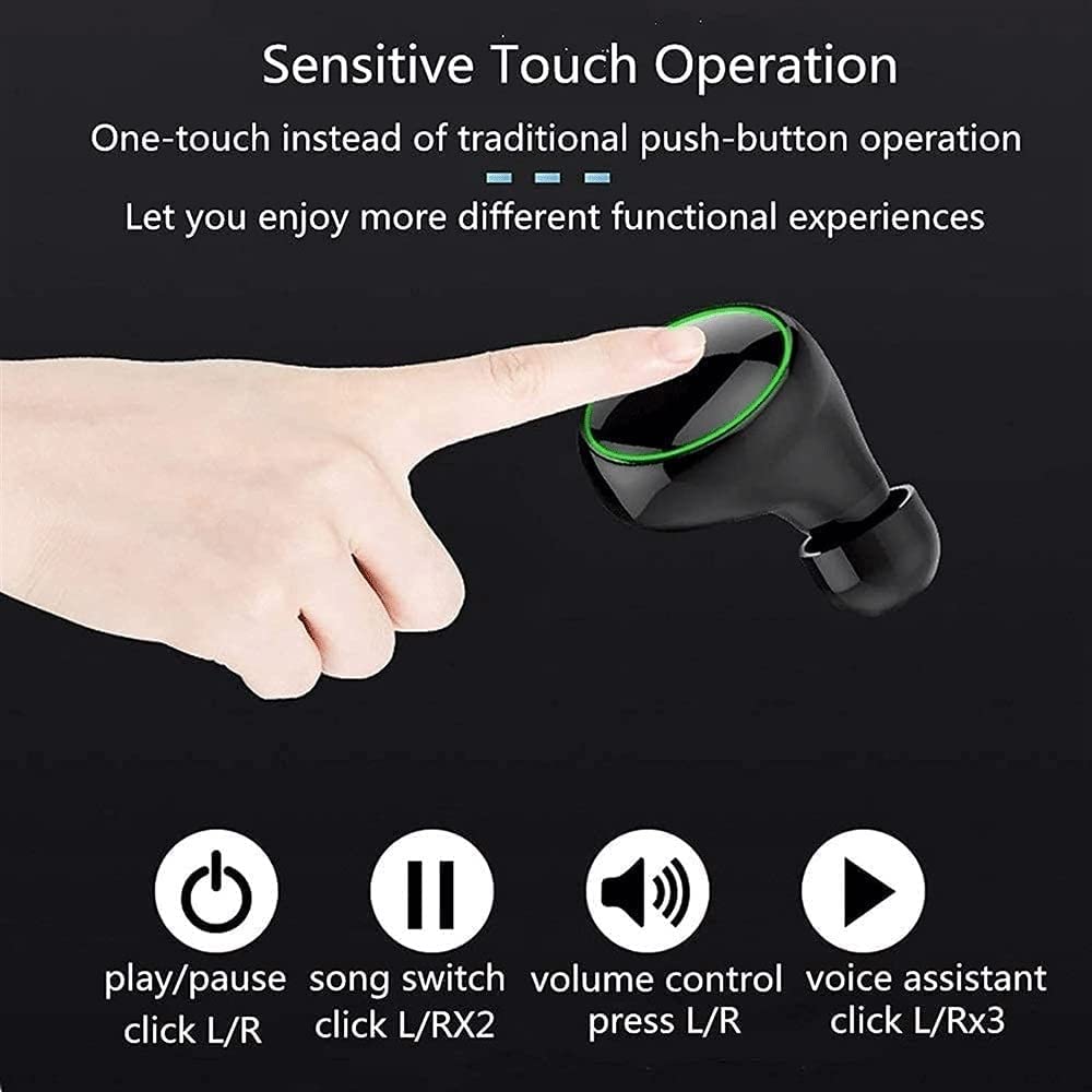 ARTSZY Ganci Auricolari in Esecuzione Wireless Bluetooth Earphone 5.0 Cuffie Wireless in Ear Resistenza al Sudore W/Mic Ricarica Pacco Batteria Integrato for Palestra di Allenamento