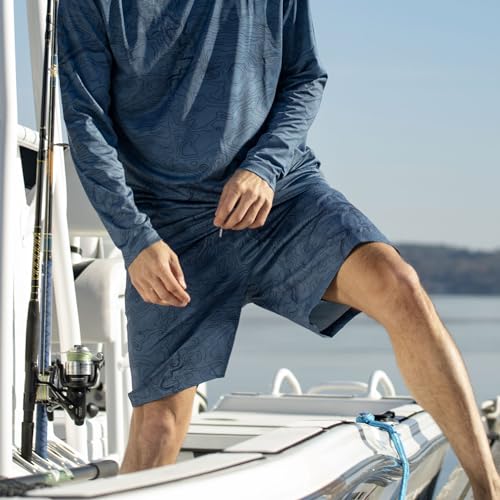 Legendary Whitetails Men's Quick Dry Topographical Print 7 Inch Inseam Swim Trunks3