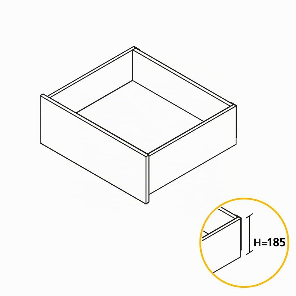 Emuca - Kit système tiroir pour Cuisine ou Salle de Bain avec coulisses à Extraction Total et Fermeture amortie, Hauteur 185mm et Profondeur 500mm, Gris Anthracite