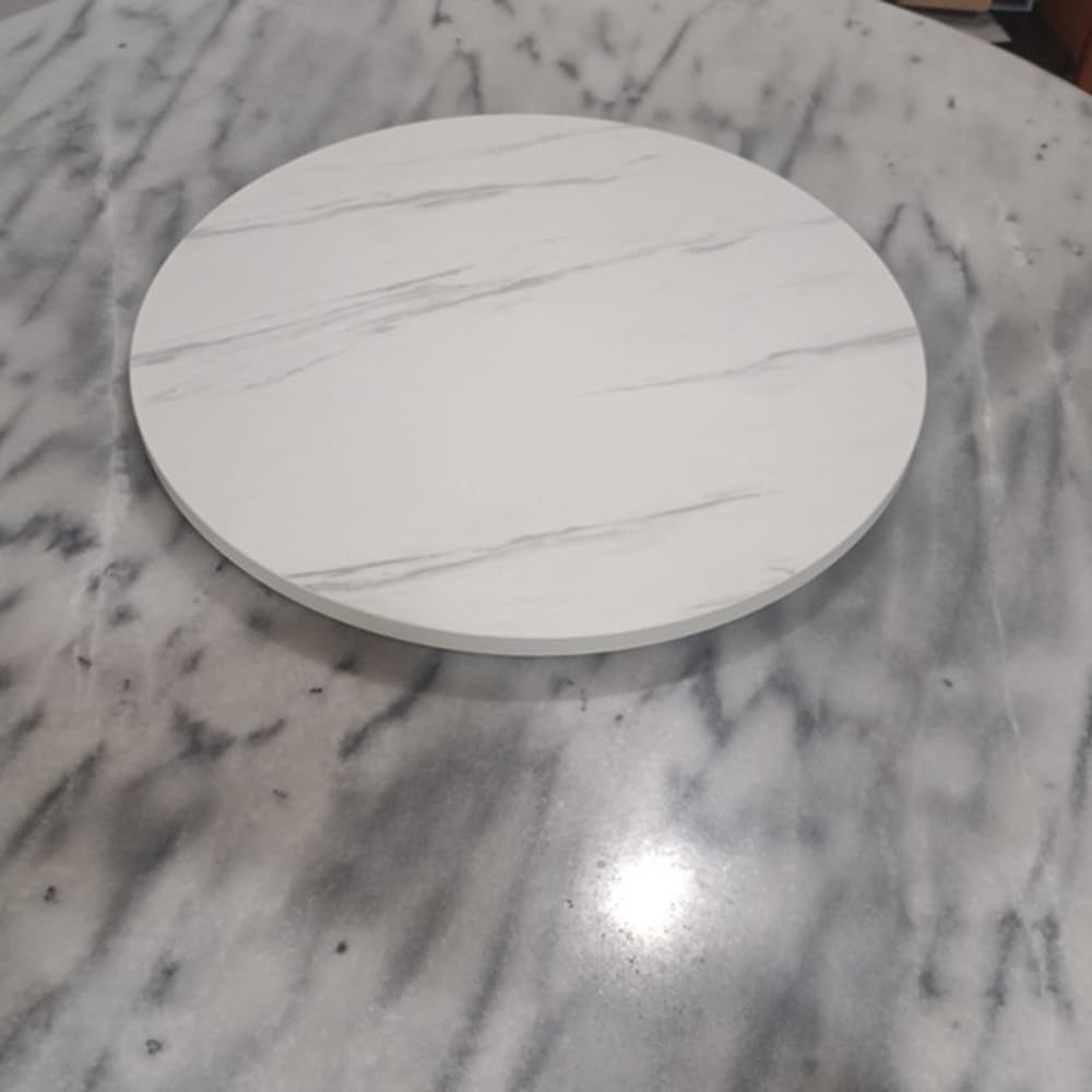 Bandeja giratoria de madera de 127 cm, mesa de comedor de 70 cm, plato giratorio silencioso para mariscos y aperitivos, elegante acabado blanco