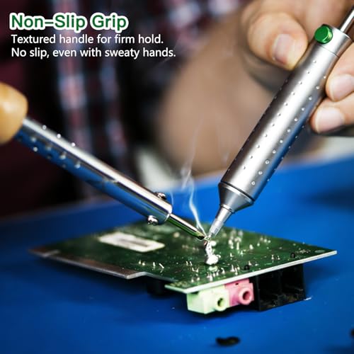 Image of Solder Sucker Desoldering Pump, Manual Desoldering Tool for Engineer with Self-Cleaning Anti-Clog Mechanism, Spring-Loaded Aluminum Solder Vacuum with Silicone Nozzle for Circuit Board Repair