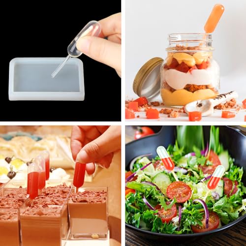 Image of Teenitor Plastic Pipettes Squeeze Dropper Disposable 4ml 100pcs Mini Flavor Injector for Chocolate Strawberries Ice Cream Mini Cakes