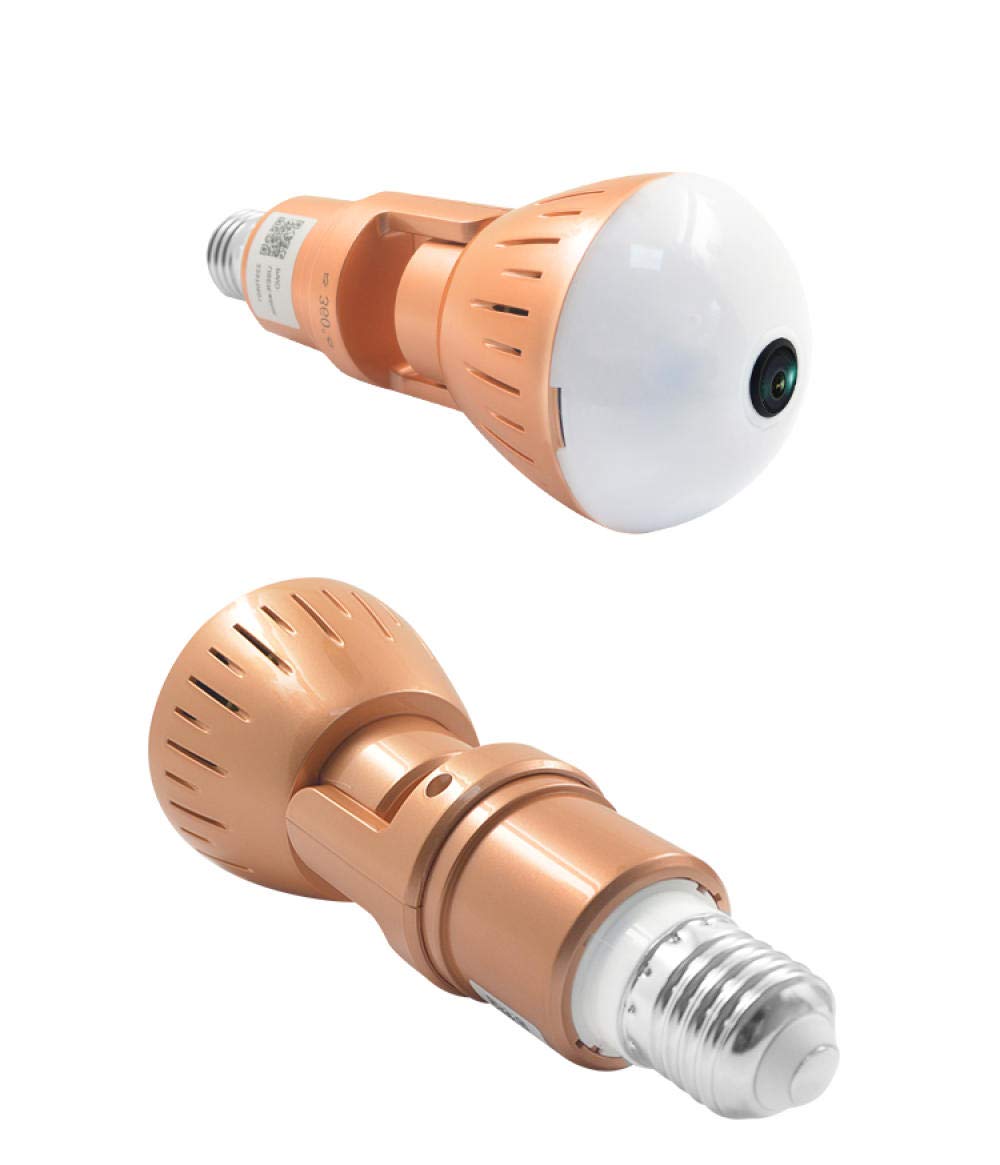 Cámara De Vigilancia Cámara Inalámbrica Led 2 En 1, HD 1080P IP Panorámica De 360 ​​Grados, Seguridad, Bombilla Led, Monitor para Bebés-Tarjeta 1080P + 64G