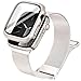 Produktbild Ocaer Kompatibel mit Apple Watch Armband+Hülle 41mm 40mm 45mm 44mm, Metall Magnetisch iWatch band mit Bildschirmschutz für Apple Watch Series 9 8 7 6 5 4 SE, Edelstahl Milanese Loop (Polarstern, 40mm)