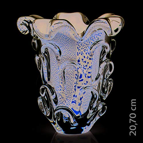 Vaso Em Cristal Murano Preto E Ouro 24 K São Marcos