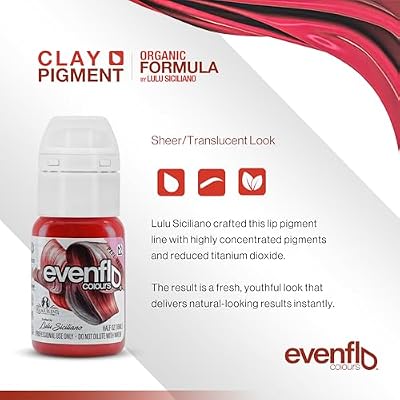 Evenflo Colours Permanent Makeup for Lips, Used for All Permanent Makeup Procedures, Professional Cosmetic Pigment - Clay, 0.5 oz