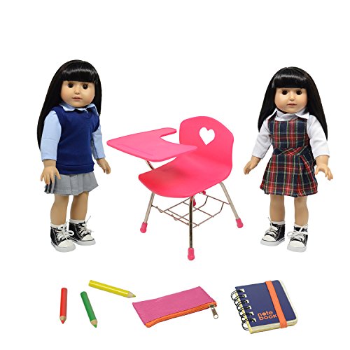 Doll Back to School Set - Doll School Desk ,School Supply Set