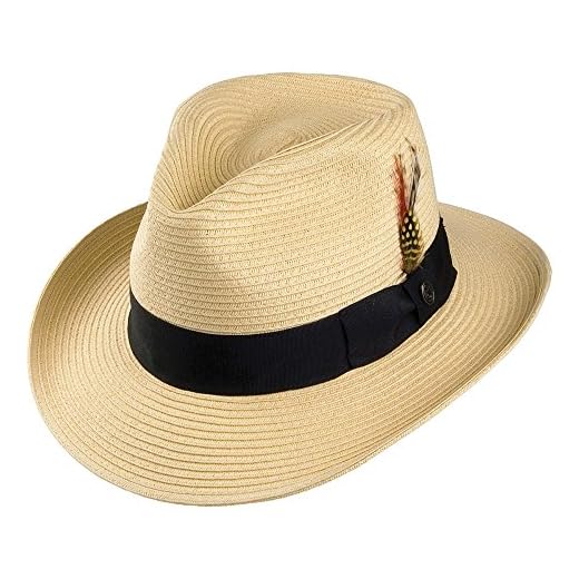 Jaxon & James Summer C-Crown Straw Fedora Hat - Natural - XXL