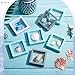 Juexica 9 Pcs Seashell Holder 3D Floating Display Box 2.7 x 2.7 Inches Transparent Display Shelf Cases for Sea Shell Collectibles, Crystal Rock, Diamonds, Jewelry, Badges Decoration(Multicolor)
