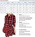 FANCYINN Women Long Sleeve Plaid Pattern Tunic Tops Shirt Casual Spring Dress Red M