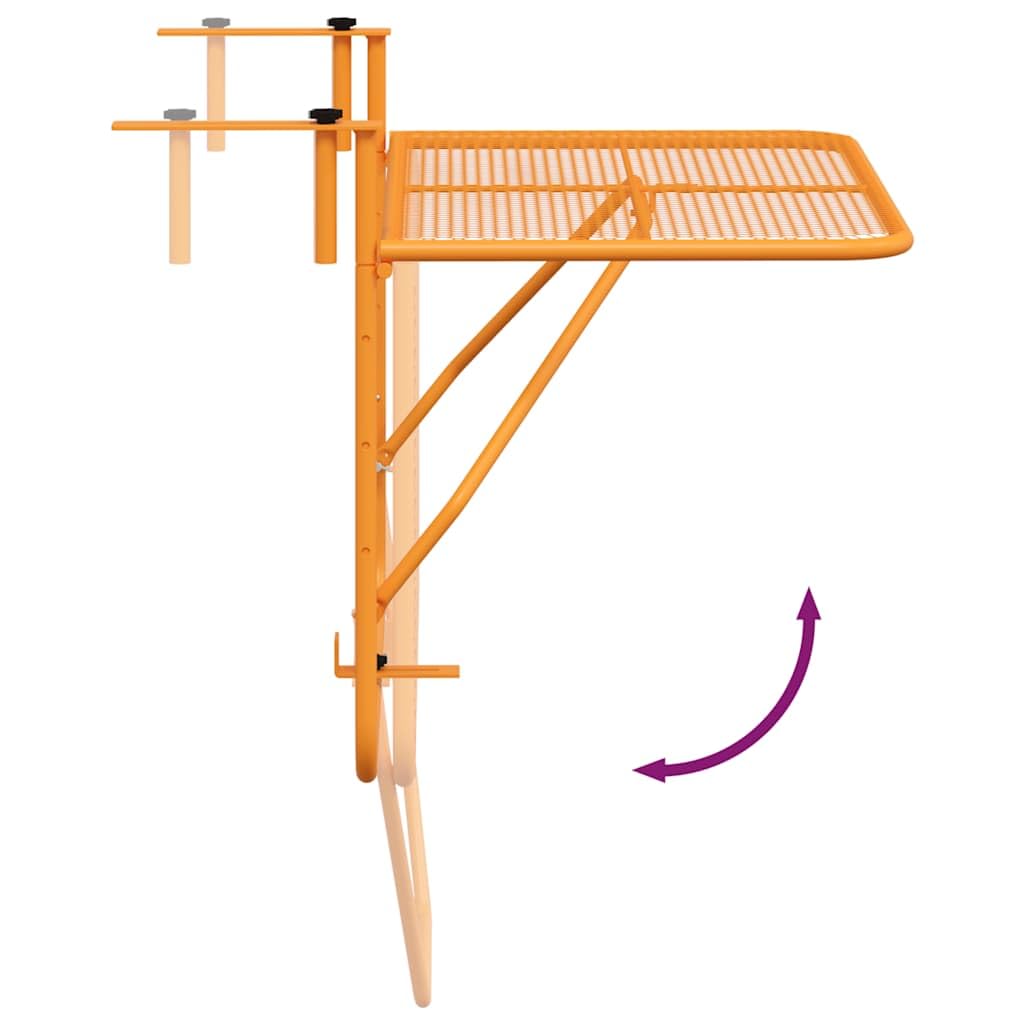 vidaXL Balkontisch Klappbar Balkonhängetisch Hängetisch Klapptisch Gartentisch Tisch Balkon Beistelltisch Balkonklapptisch Gelb 60x40cm Stahl