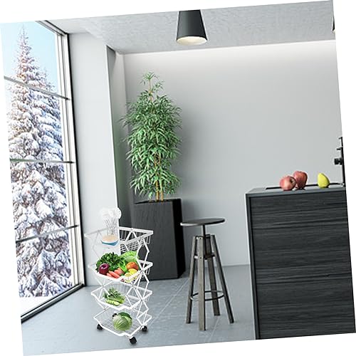 DOITOOL 1Pc Dobrado Frutas Azul Revista Titular Carrinho Prateleira De Armazenamento Rack De Armazen