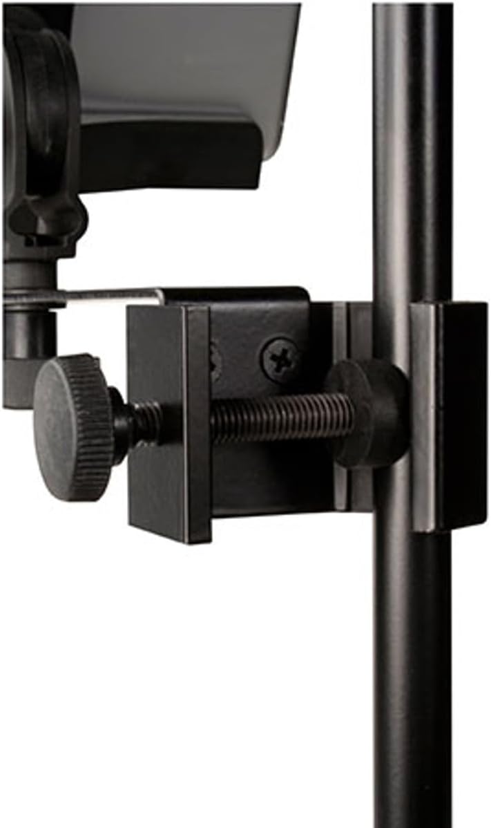 The iPad holder with an iPad inserted, showing the secure grip