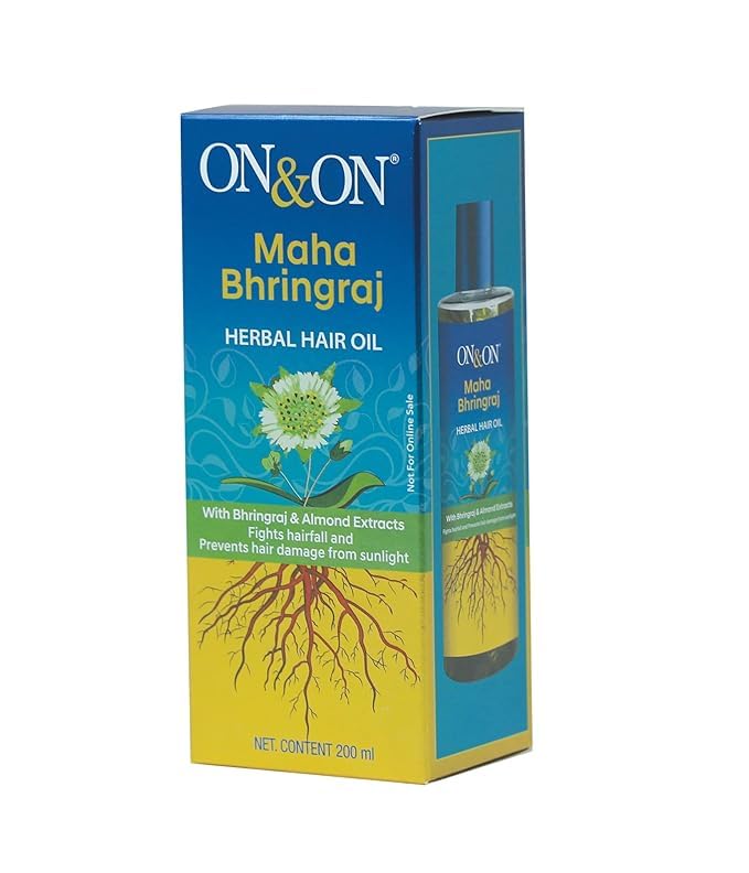 Maha Bhringraj Herbal Hair Oil with Bhringraj and Almond Extract for smooth & shiny hair 200 ml (pack of 2)-picture-21