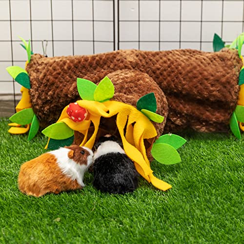 Orzechko Guinea Pig Hideout - 3 Way Collapsible Small Animal Tunnel Tubes Toy For Rat Hamster Guinea Pig Hedgehog Chinchilla Lizard Baby Rabbit - Playing Sleeping Resting Guinea Pig Cage Accessories #TOP4