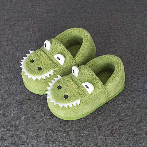 6M-5Y Toddler Kids Girls Boys Winter Warm Slippers Indoor Outdoor Cartoon Home All-Inclusive Slippers (Green, Age:2.5-3Years) #TOP1