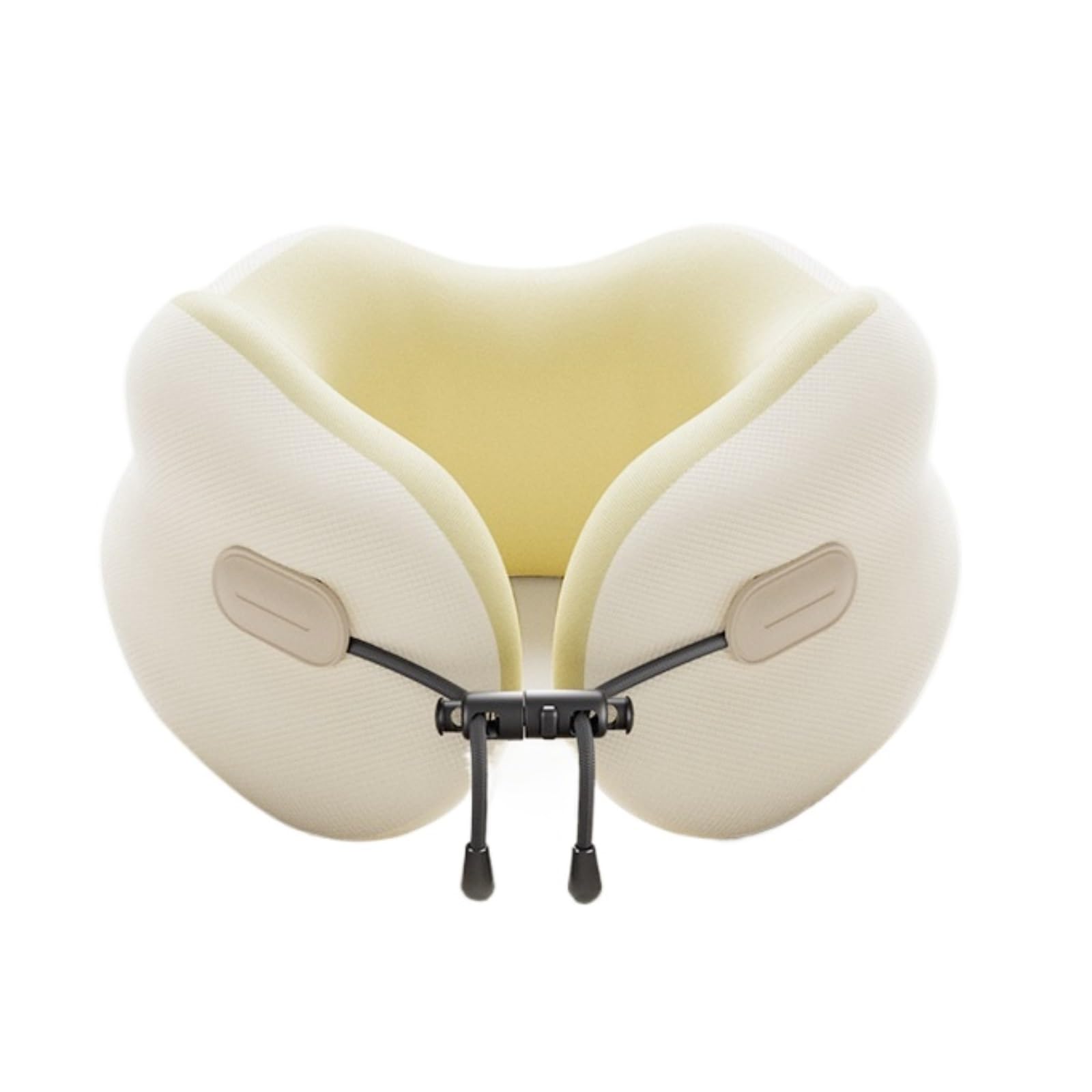 Compact Coussin De Voyage L'oreiller en Forme De U Peut Être Rangé Et Utilisé comme Sac Voyage Avion À Rebond Lent Adultes Bureau(White)