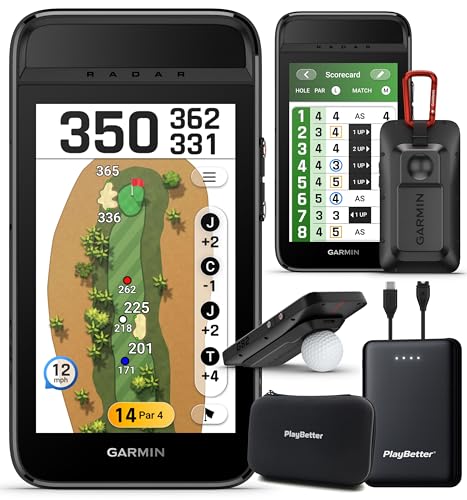 Image of Garmin Approach G82 Golf Launch Monitor & GPS Handheld Bundle | Large Color Touchscreen, 15HR Battery, 43K Courses, Putting Stroke Length & Tempo | Includes 5000mAh Portable Charger & Case