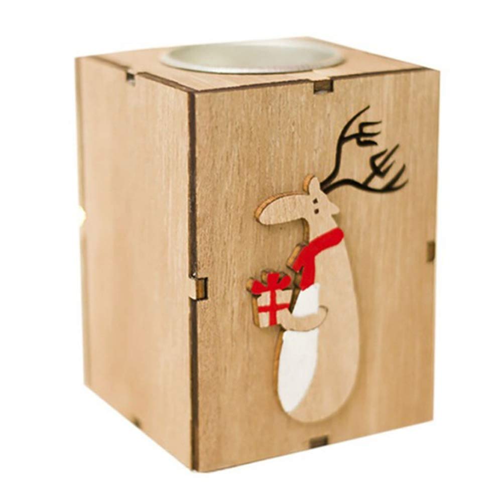 Home Wooden Tealight Candle Holder for Christmas W Home Party Decoration Home Wooden Candle Holder Dinner Experience Creating a Warm and Festive That Will Delight Your Family and