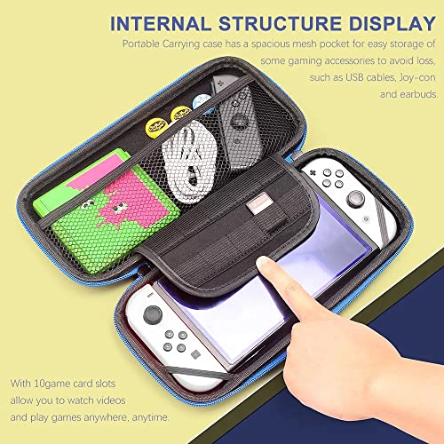 Bolsa E Case Compatível Com Nintendo Switch Oled, V1 e V2 Mala Estojo Viagem 2 Em 1 Vermelho