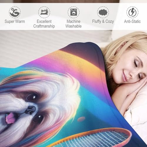 Couverture de lit et canapé motif chien pour cocooning chaud en hiver - 4