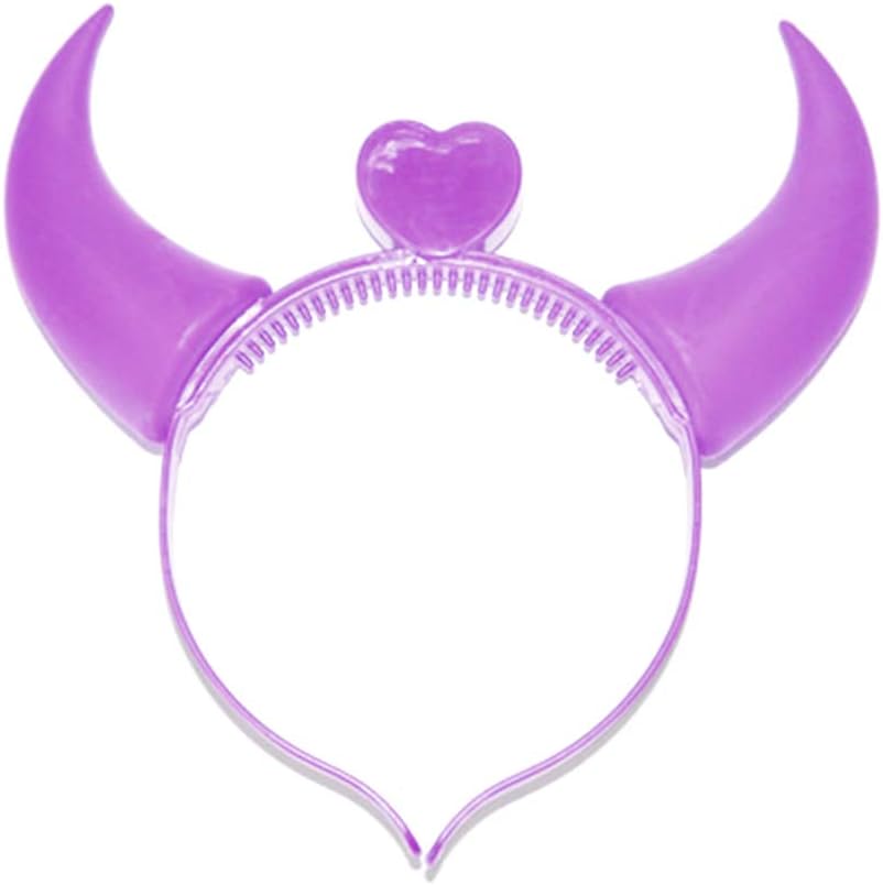 Bettal LED Light Up Devil Horn Headband, Led Headband for Children (Purple)