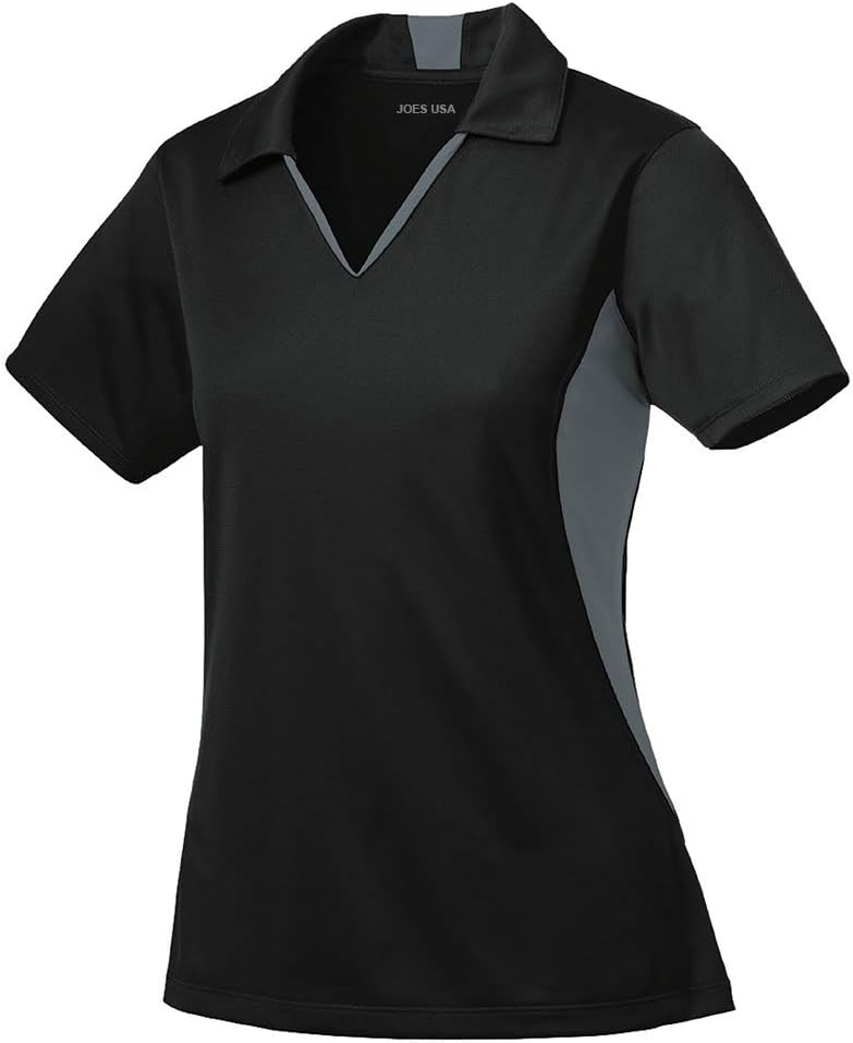Ladies Moisture Wicking 2 Tone Micropique Golf Polos in Sizes XS-4XL