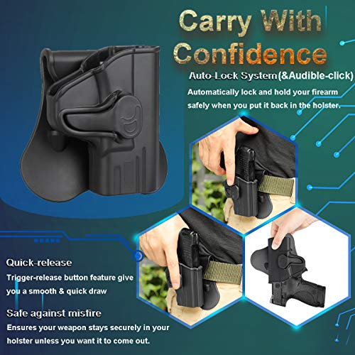 Cavebear Owb Paddle Holster Only For Springfield Armory Xd-S 9Mm/.40/.45 3.3" Barrel, Xd-S Mod.2 3.3''Barrel,Polymer Outside Waistband Tactical Gun Holster,Right Hand #TOP2