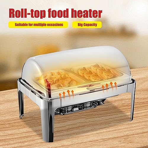 Susoso Speisewärmer 201 Edelstahl Buffetwärmer mit 2 Alkoholkocher für Buffets Hotels Hochzeiten Partys Bankette und andere Aktivitäten – Bild 6