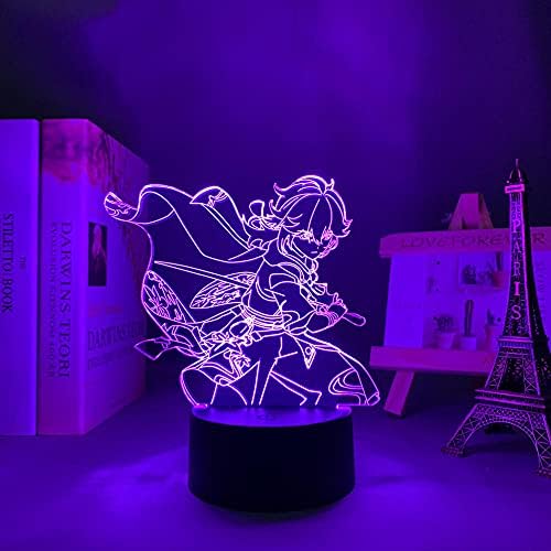 LXMISS Genshin Impact Figure Lamp Kaedehara Kazuha LED Night Light for Children Bedroom Decor Kids Birthday Gift LED Night Bedside Table Touch Control (5154)